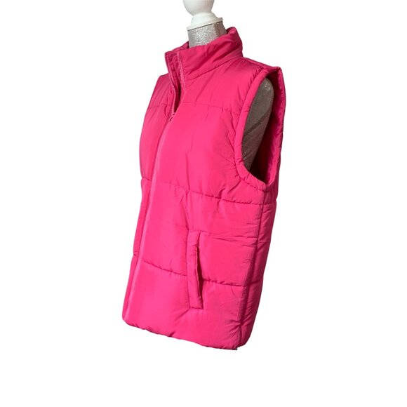 AMEBELLE Women's Oversized Quilted Lightweight Sleeveless Puffer Vest, HOT PINK - Picture 9 of 16